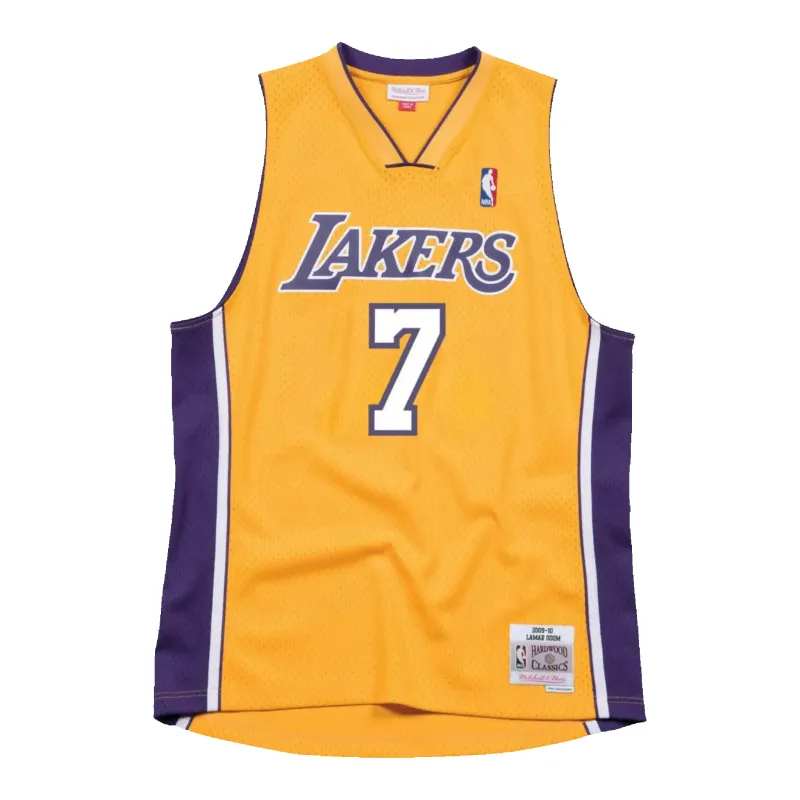 Mitchell & Ness Los Angeles Lakers 2009-10 Lamar Odom Men Jersey Gold made by Mitchell & Ness