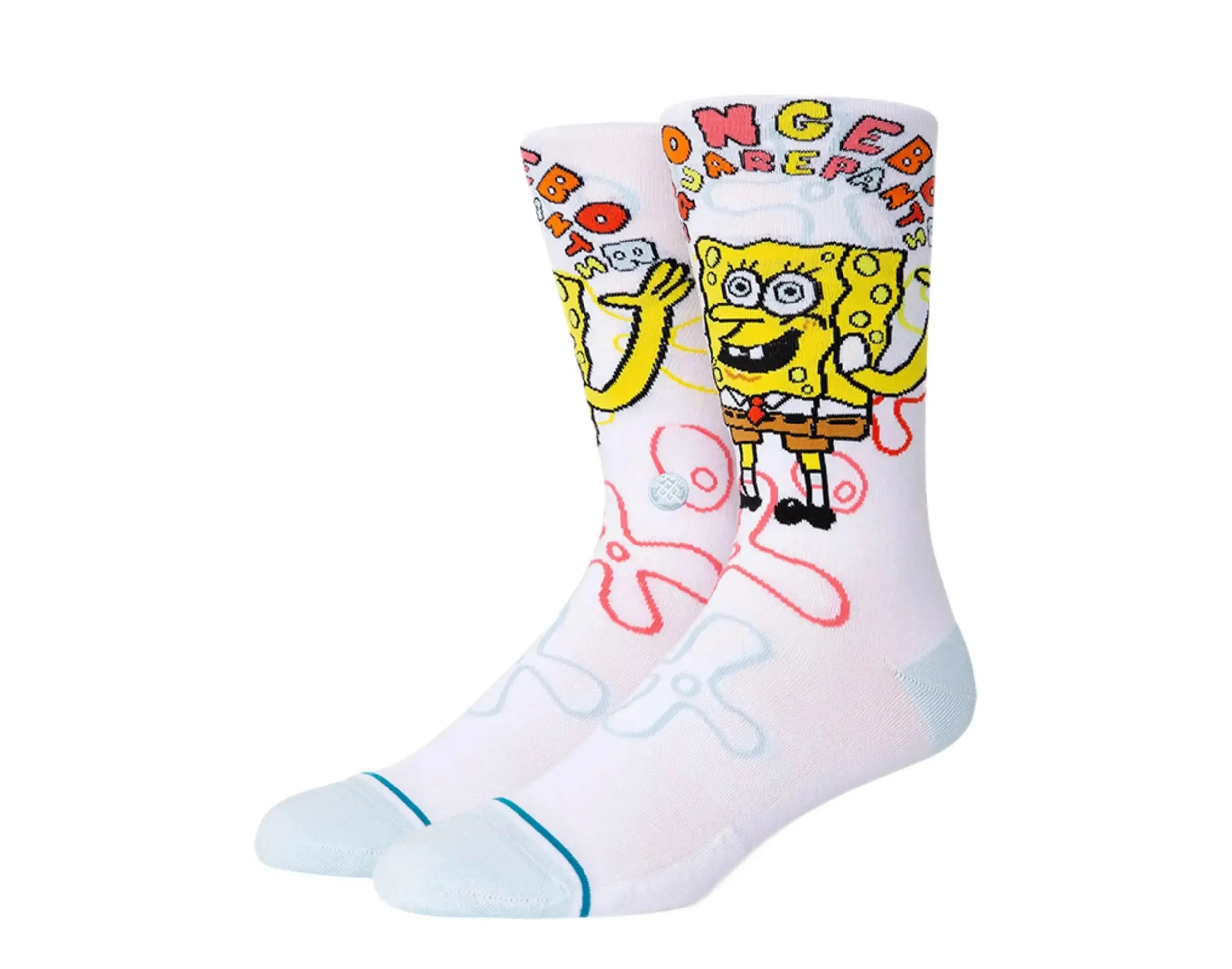 Stance x Sponge Bob Imagination Bob Crew Socks White sold by Zulily