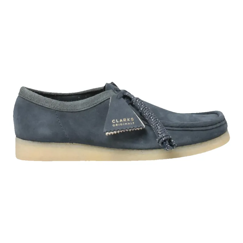 Clarks Originals Wallabee Men Casual Shoes Blue Suede made by Clarks