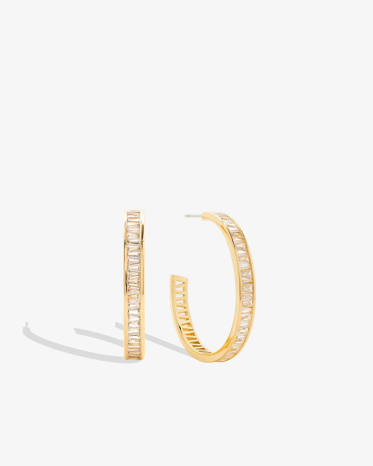 Mom Baguette Maxi Hoop Earrings sold by Zulily product image thumbnail 3