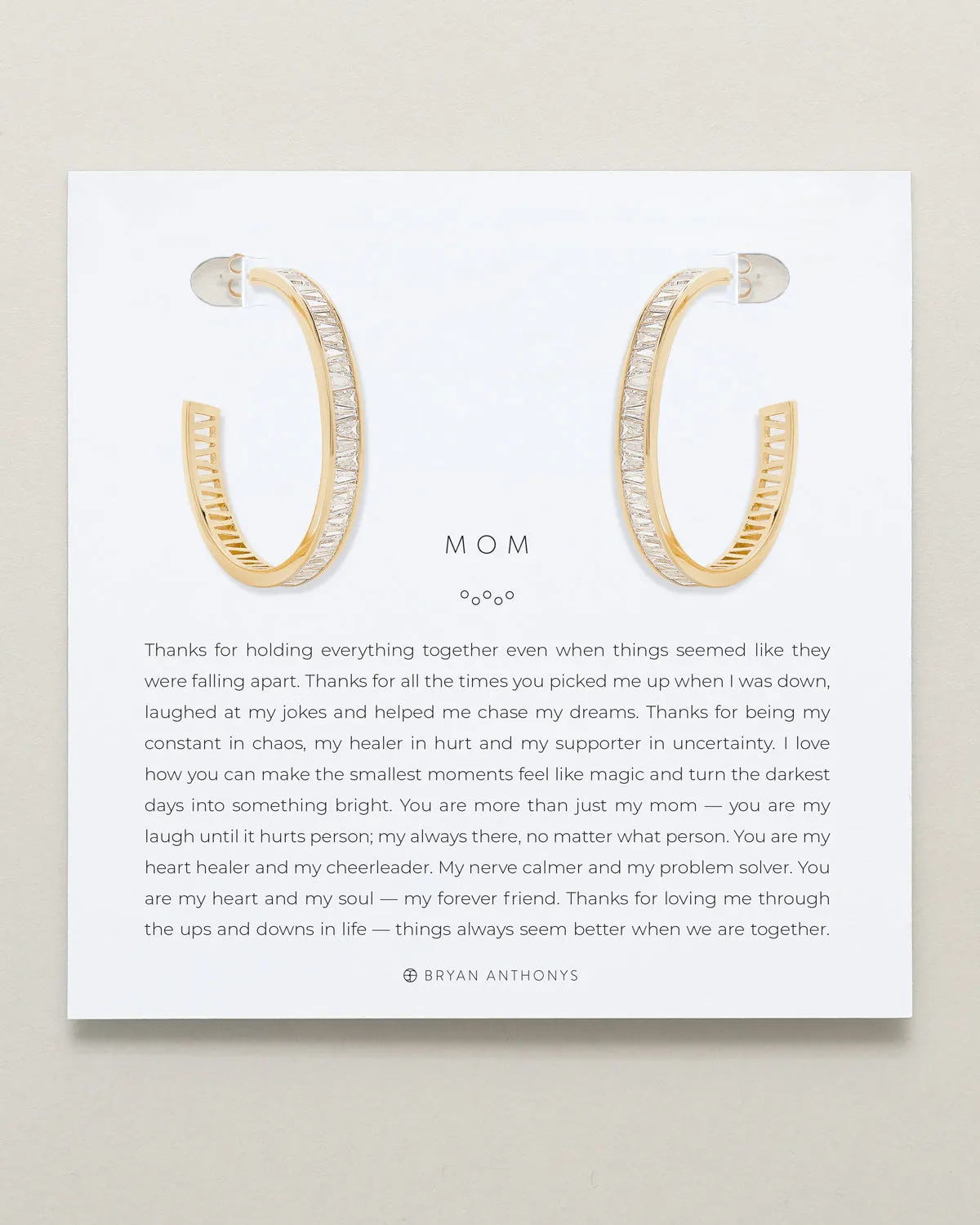 Mom Baguette Maxi Hoop Earrings sold by Zulily