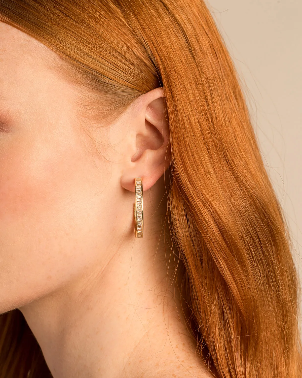 Mom Baguette Maxi Hoop Earrings sold by Zulily product image thumbnail 5