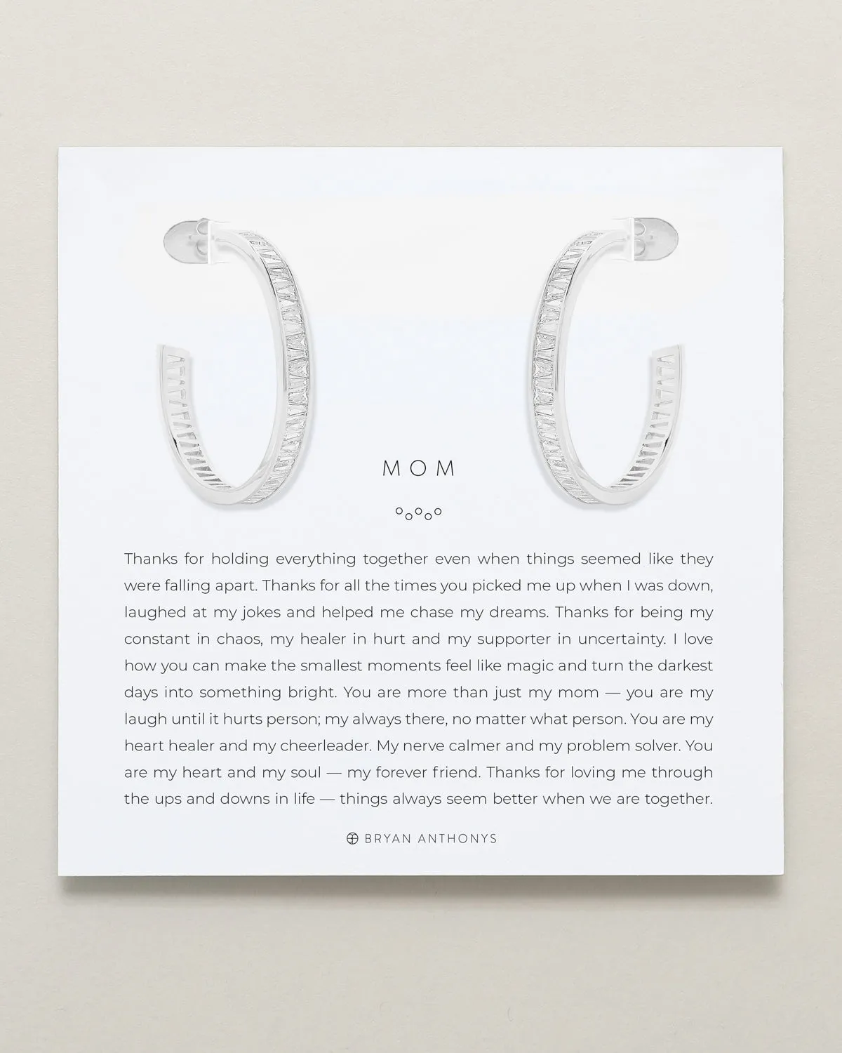 Mom Baguette Maxi Hoop Earrings sold by Zulily product image thumbnail 2