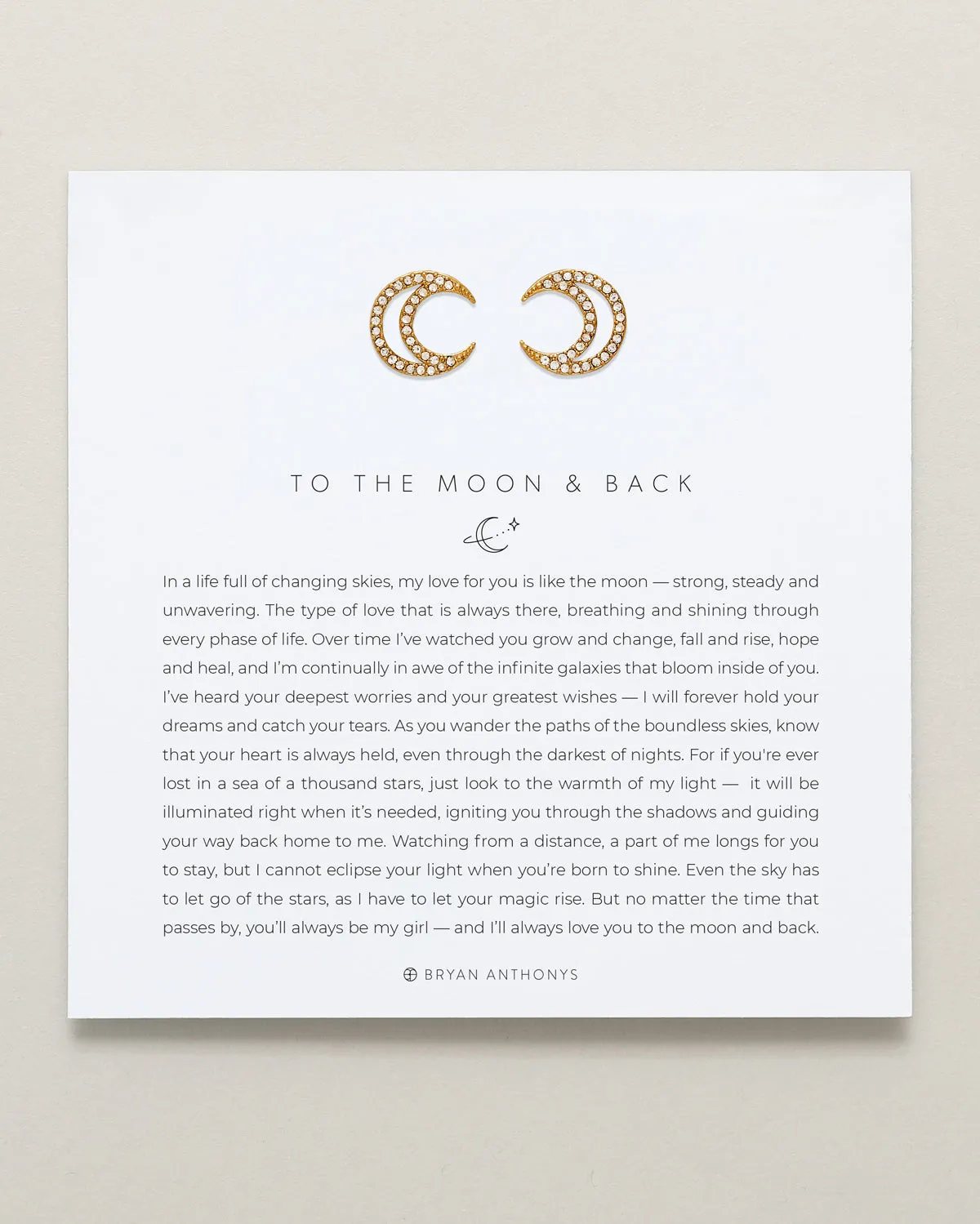 To the Moon and Back Stud Earrings sold by Zulily