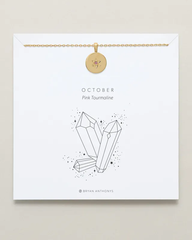 Birthstone Pendant Necklace — Pink Tourmaline made by Zulily