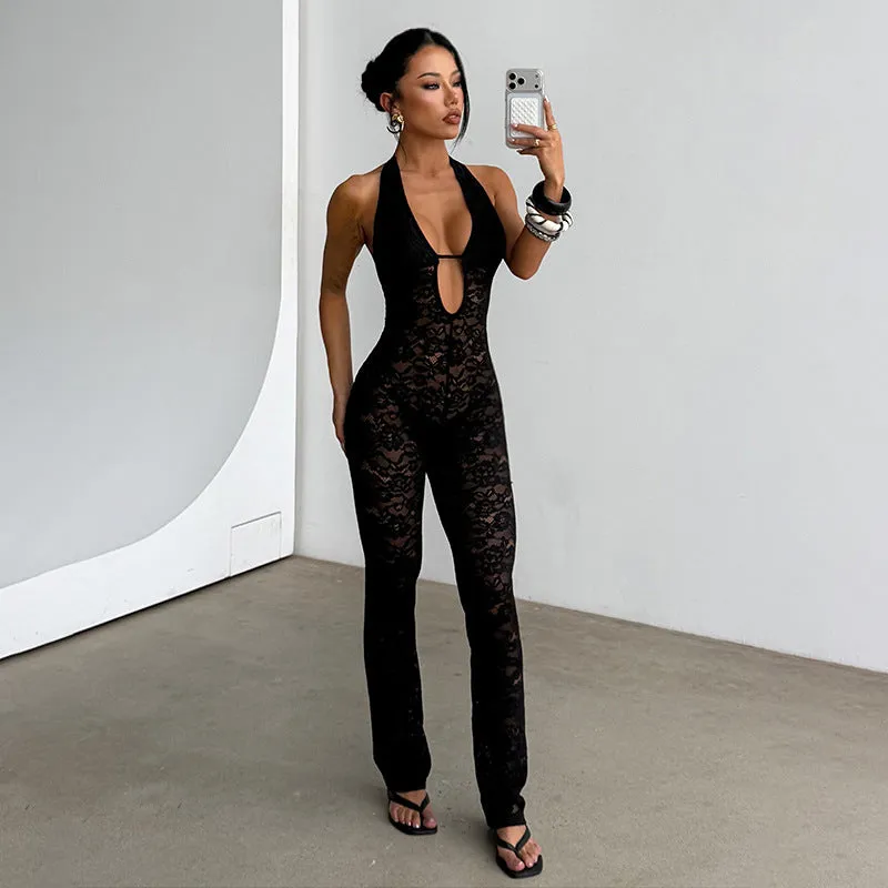 Slimming Lace Halter Jumpsuit For Women sold by Zulily product image thumbnail 4