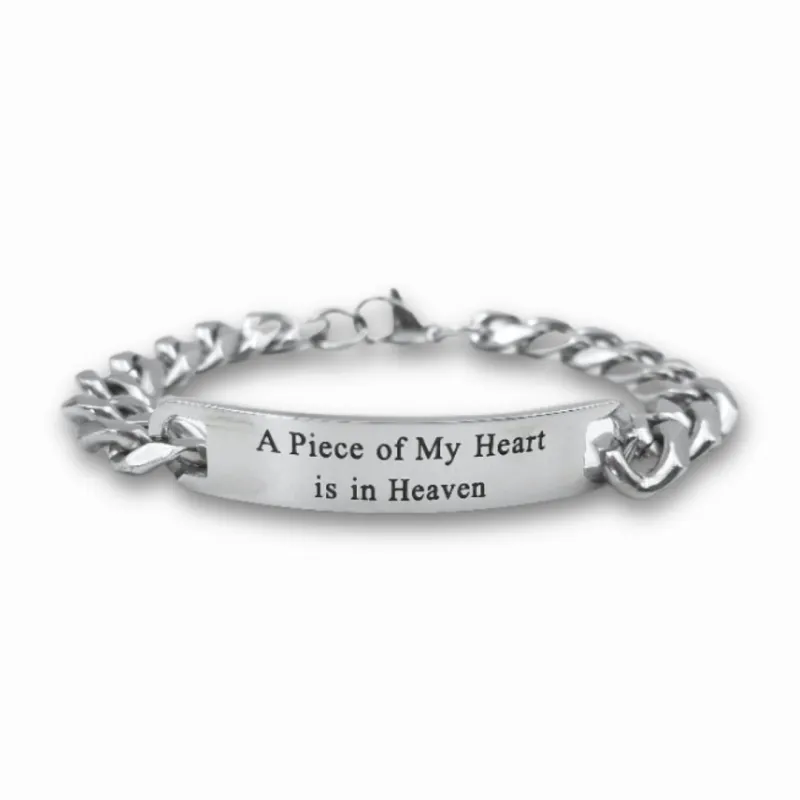 Men's Stainless Steel Piece of my Heart Bracelet made by Zulily