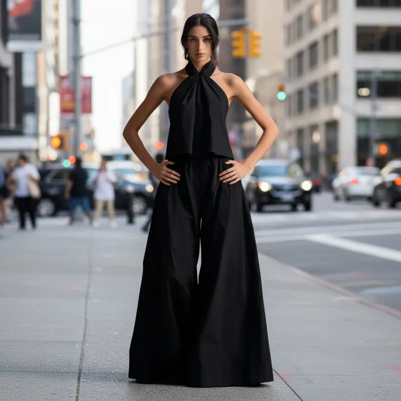 Women's Loose Sleeveless Top & High-Waist Wide-Leg Pants Set – 4 Colors S–XXL made by Zulily