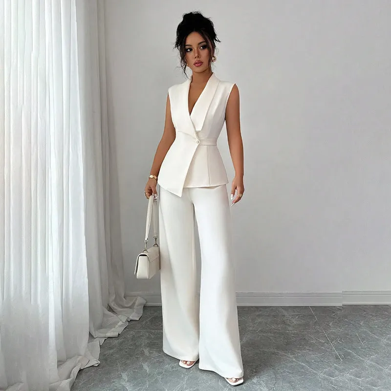 Women's Sleeveless Blazer & Straight-Leg Pants Two-Piece Set sold by Zulily product image thumbnail 5