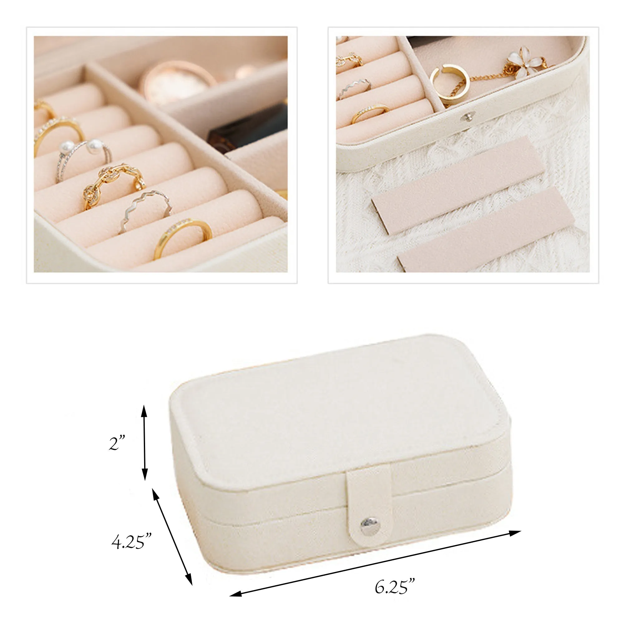 Portable Travel Jewelry Box Small PU Leather Organizer Case sold by Zulily product image thumbnail 3