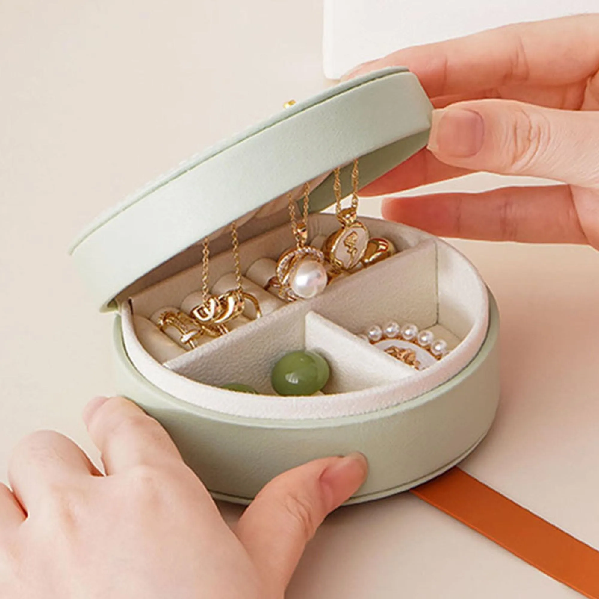 Portable Jewelry Storage Box – Compact Travel Organizer Case sold by Zulily product image thumbnail 3