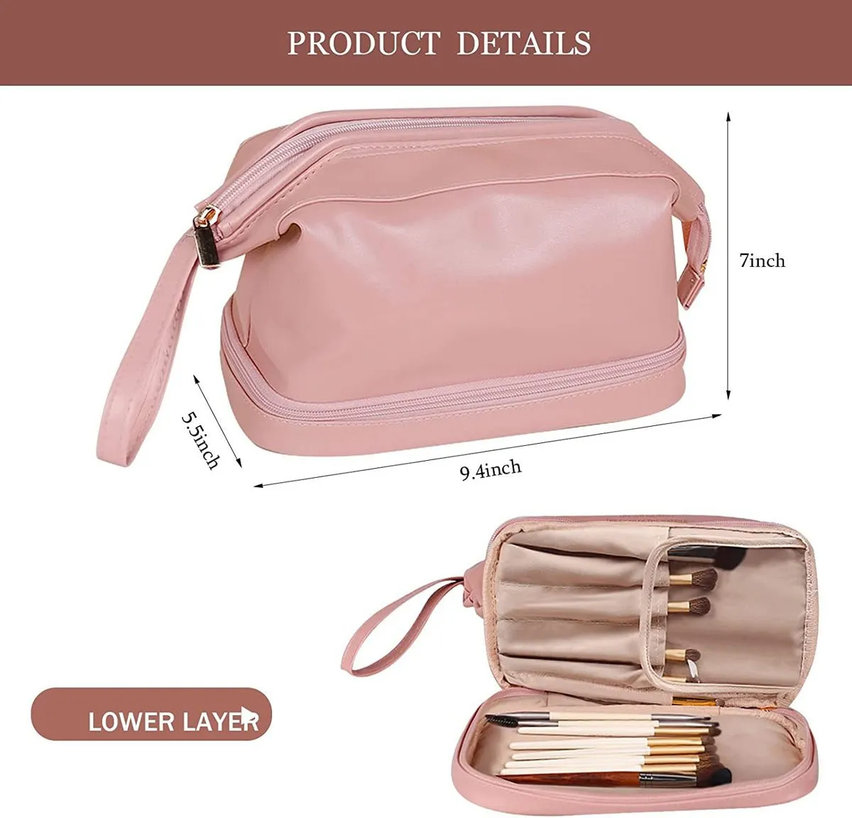 Travel Toiletry and Makeup Bag – Compact Organizer for Women sold by Zulily product image thumbnail 5