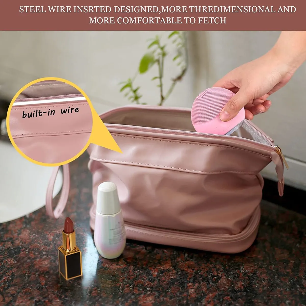 Travel Toiletry and Makeup Bag – Compact Organizer for Women sold by Zulily product image thumbnail 2