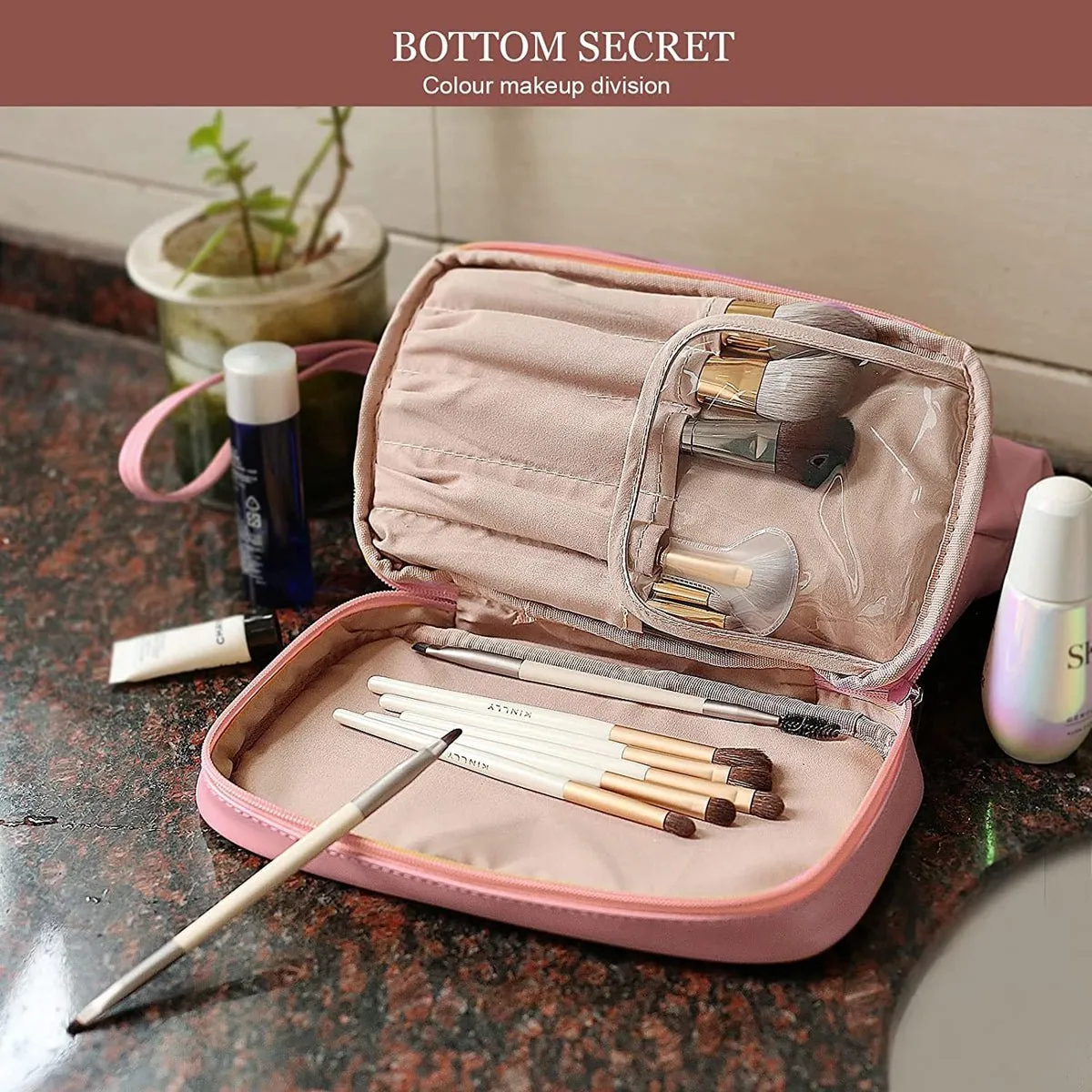 Travel Toiletry and Makeup Bag – Compact Organizer for Women sold by Zulily product image thumbnail 3