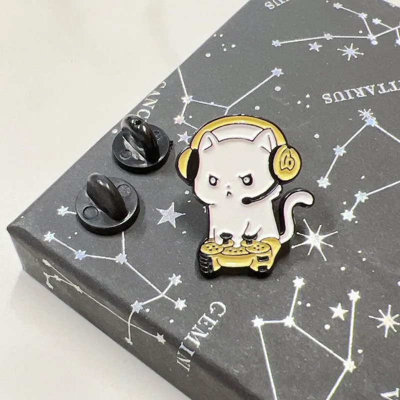 Gamer Cat Enamel Pin for Jackets, Bags, and Cat Lovers sold by Zulily product image thumbnail 3