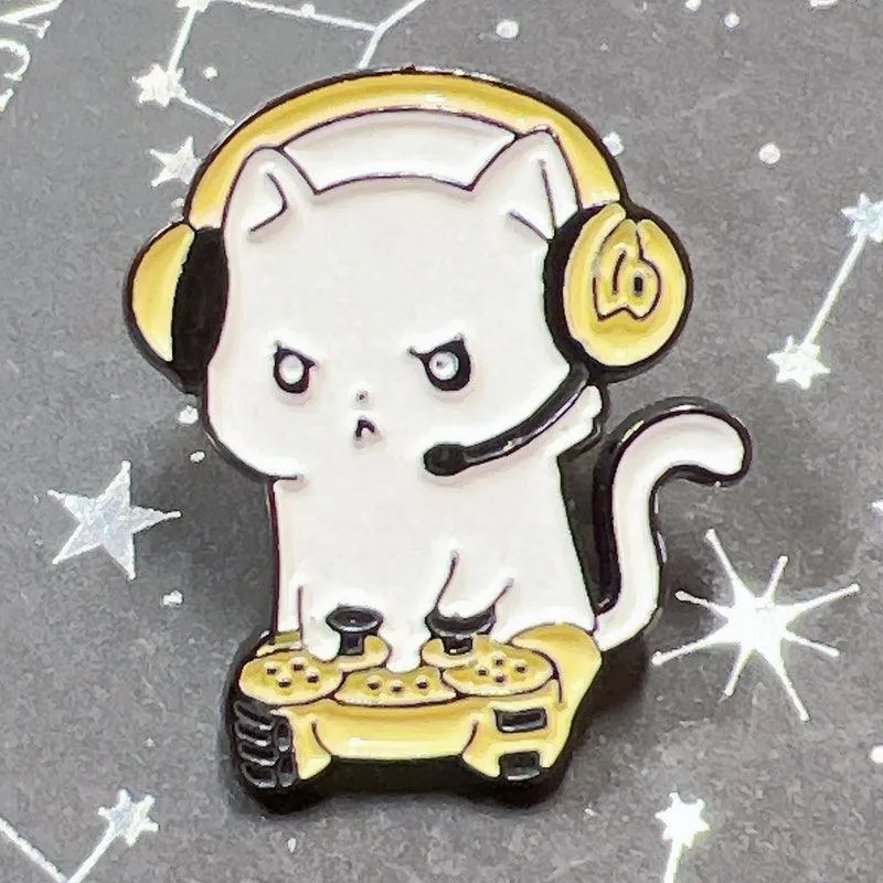 Gamer Cat Enamel Pin for Jackets, Bags, and Cat Lovers sold by Zulily product image thumbnail 4