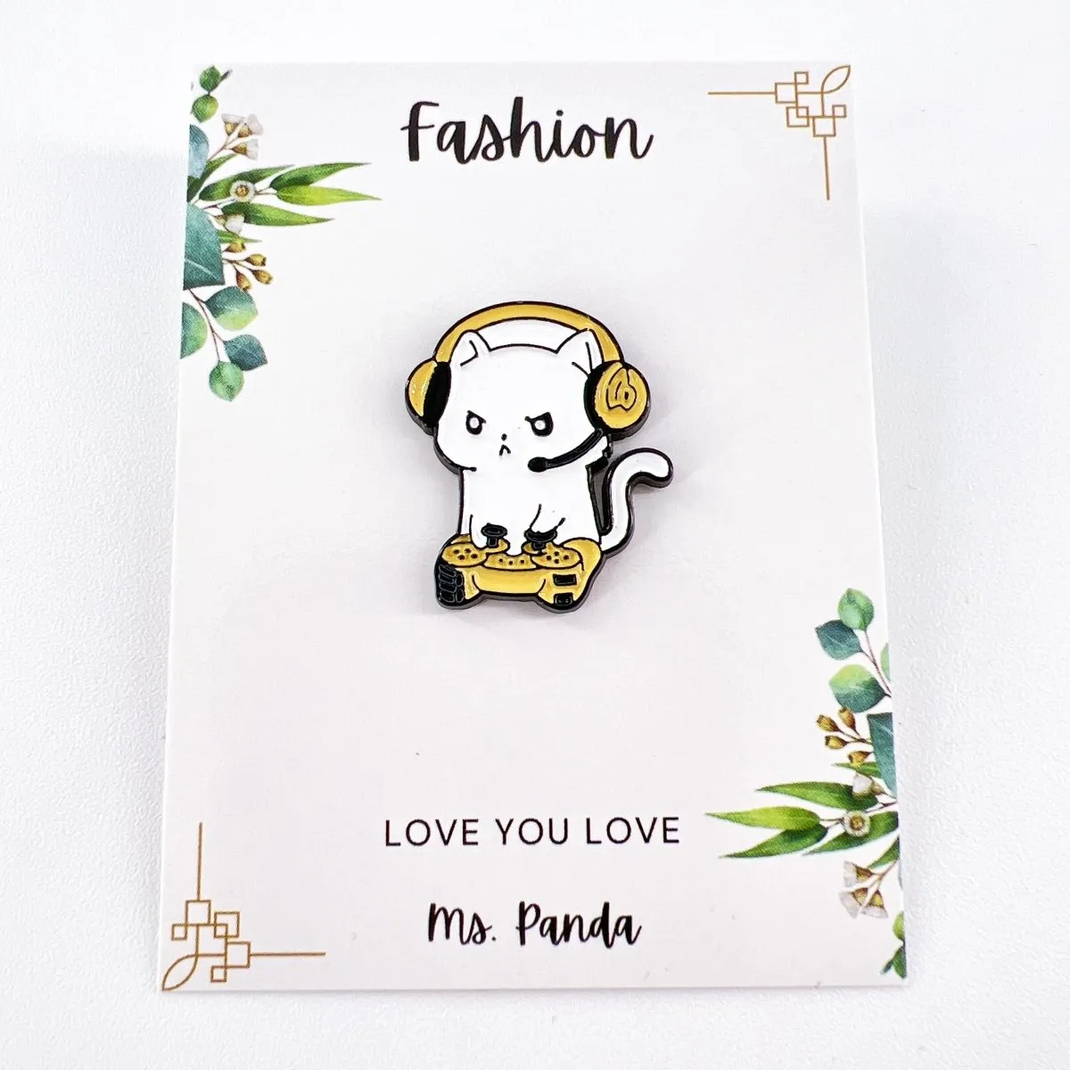 Gamer Cat Enamel Pin for Jackets, Bags, and Cat Lovers sold by Zulily