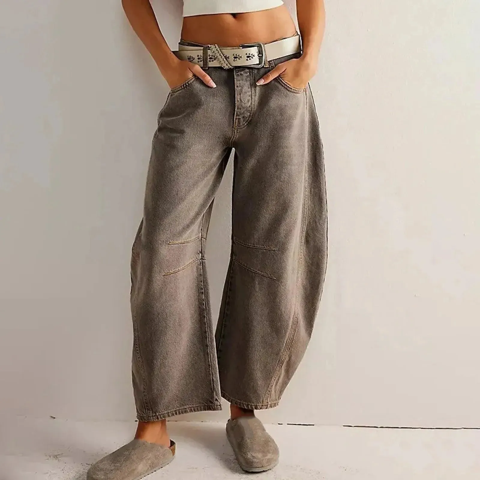 ๐ Women's Y2K Baggy Mid-Waist Wide-Leg Jeans โ 90s Streetwear Vibe sold by Zulily product image thumbnail 3