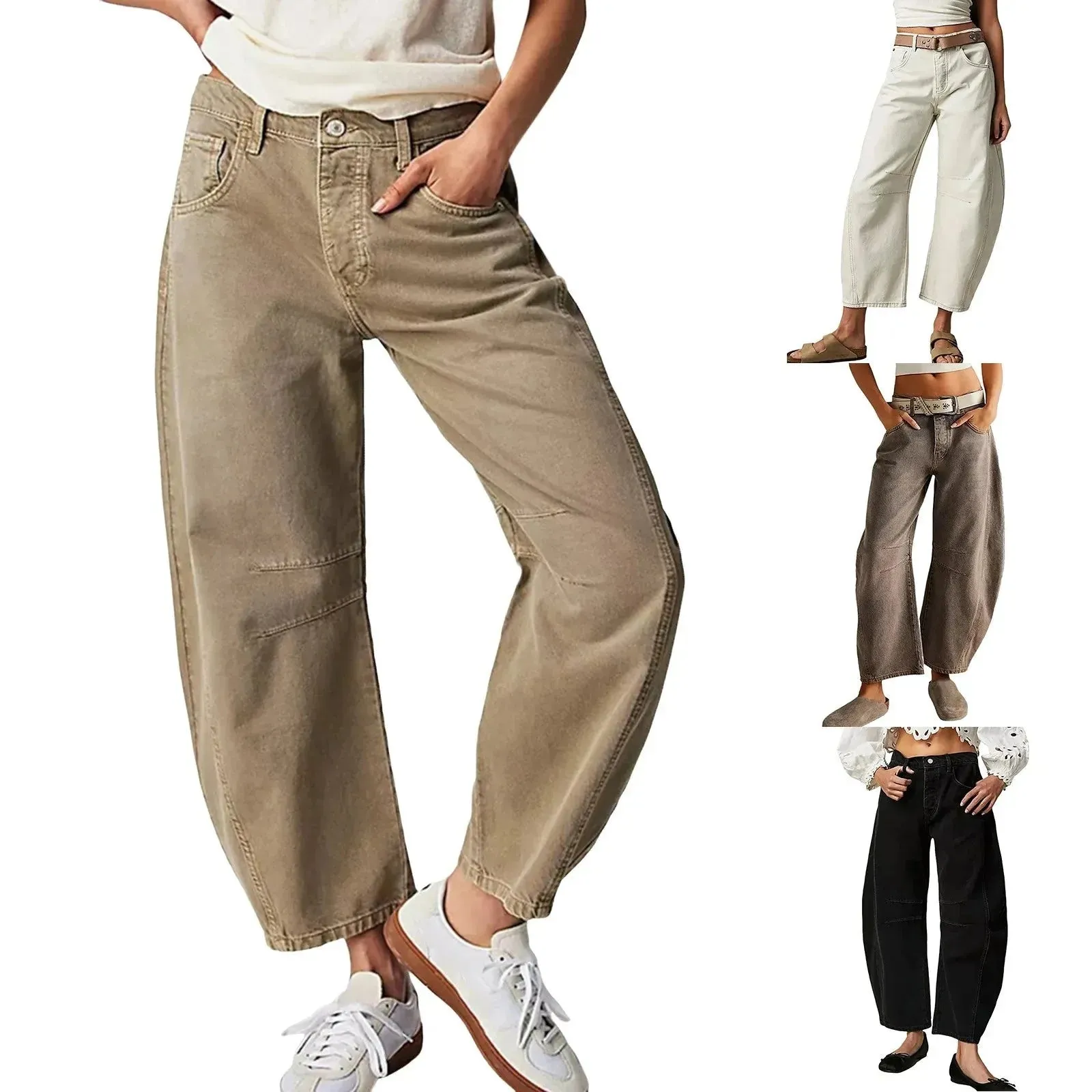 ๐ Women's Y2K Baggy Mid-Waist Wide-Leg Jeans โ 90s Streetwear Vibe sold by Zulily product image thumbnail 4