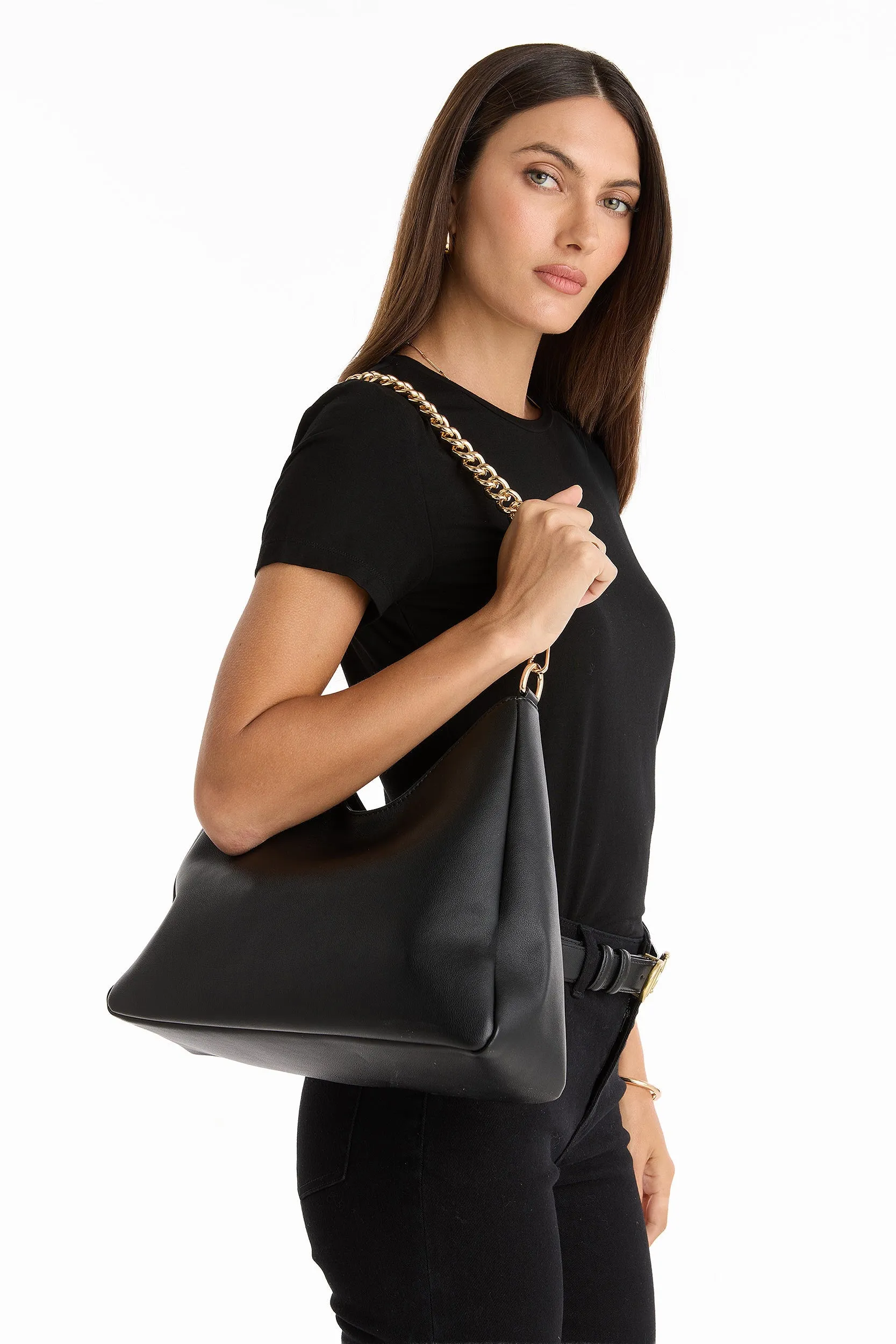 Tribeca Chain Leather Bag - Black sold by Zulily product image thumbnail 2
