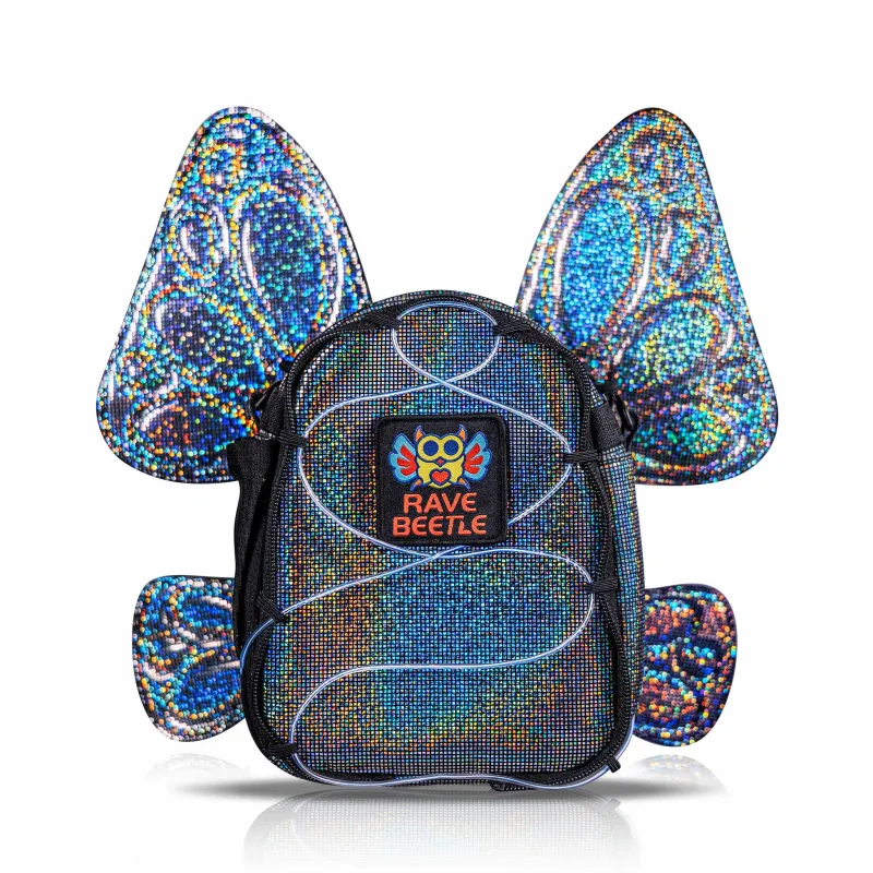 Elytra FLOWt Festival Pack Swappable Wing Rave Backpack with Light Accessory (Black) made by Zulily