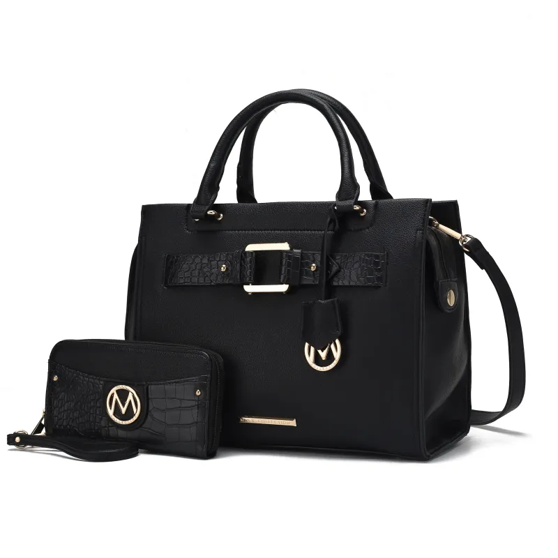 MKF Collection Virginia Vegan Leather Women’s Tote Bag by Mia K with Wallet – 2 pieces made by Zulily