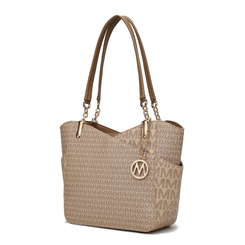 MKF Collection Jules M Logo Printed Vegan Leather Women’s Tote Bag by Mia K. made by Zulily