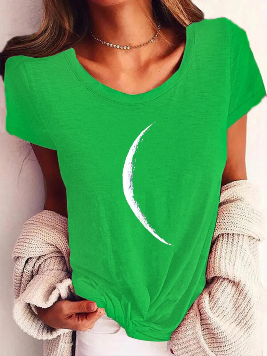 Wide Collar Printed T-Shirt – Casual Short Sleeve Top for Women sold by Zulily product image thumbnail 4