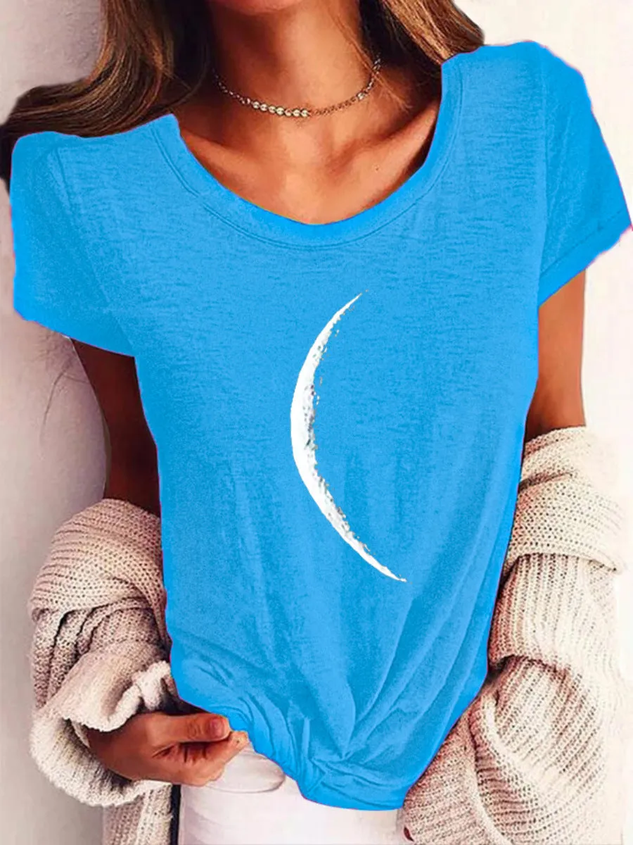Wide Collar Printed T-Shirt – Casual Short Sleeve Top for Women sold by Zulily product image thumbnail 3