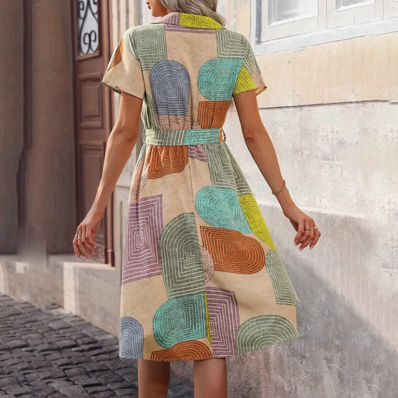 Boho Floral Midi Dress for Women – V-Neck Short Sleeve Summer Casual Dress sold by Zulily product image thumbnail 3