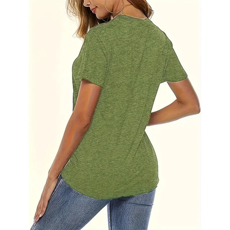 Letter Print Short Sleeve T-Shirt Casual Summer Top sold by Zulily product image thumbnail 2