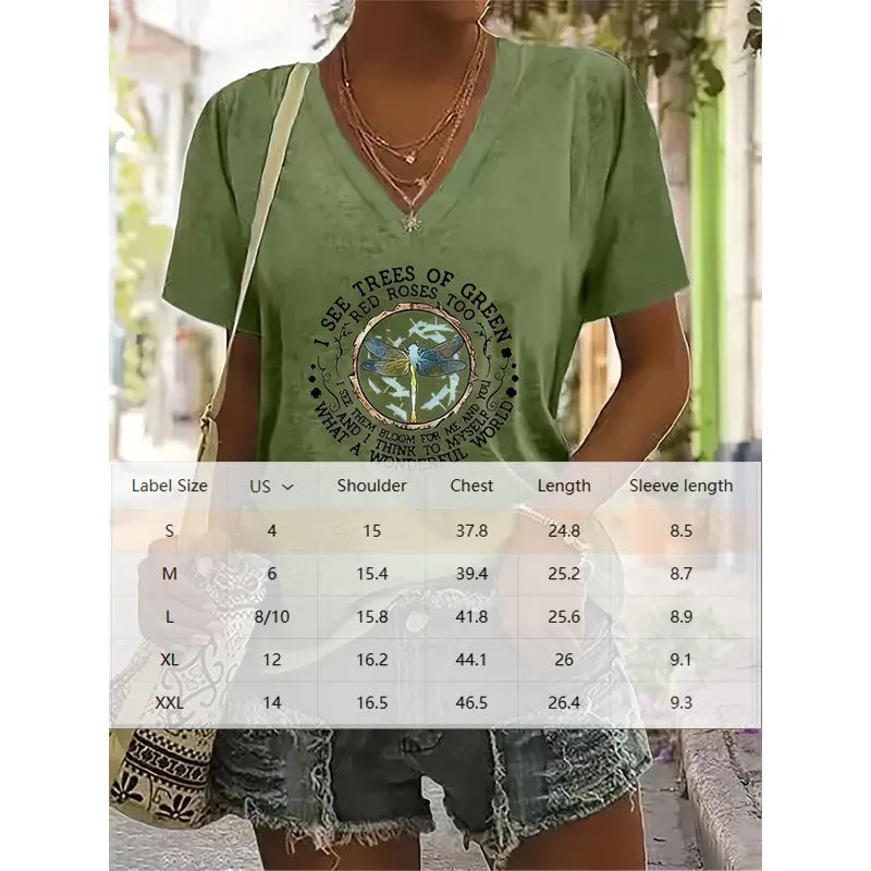 Letter Print Short Sleeve T-Shirt Casual Summer Top sold by Zulily product image thumbnail 3
