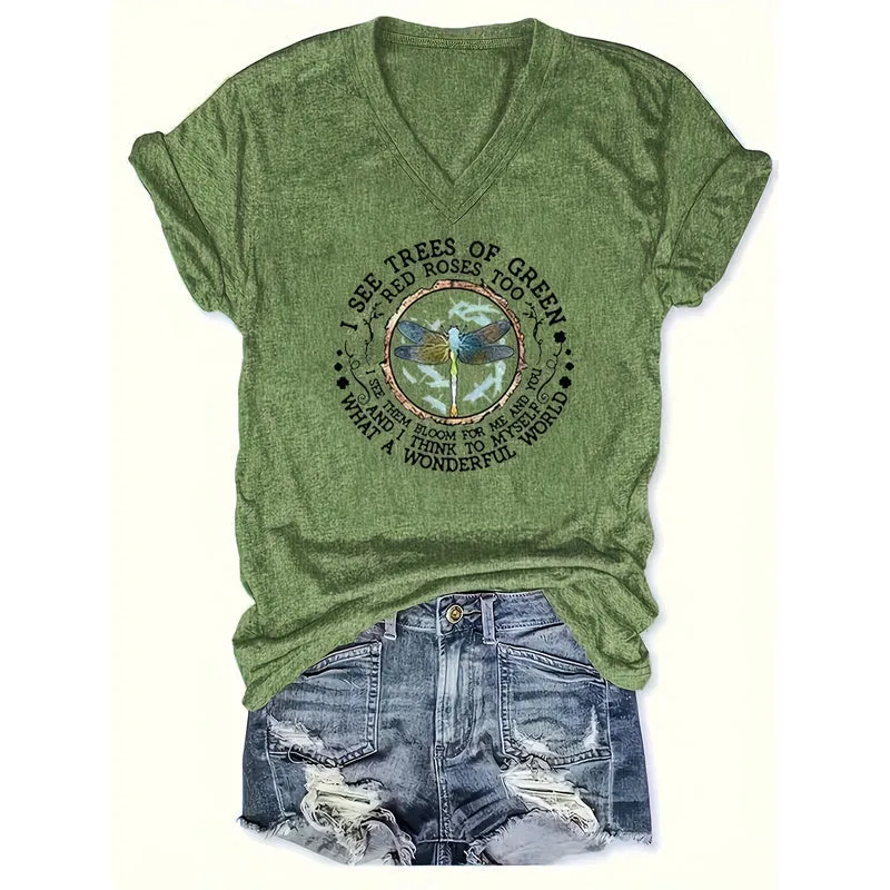 Letter Print Short Sleeve T-Shirt Casual Summer Top sold by Zulily product image thumbnail 4