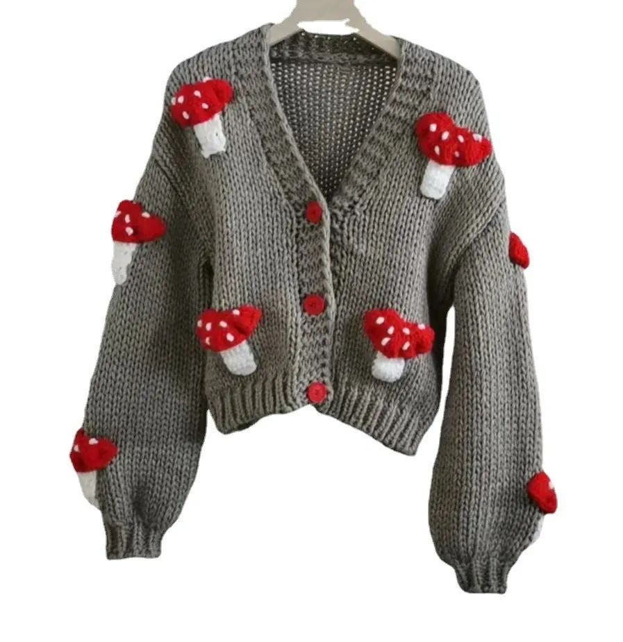Women’s Mushroom Crochet Short Cardigan sold by Zulily product image thumbnail 2