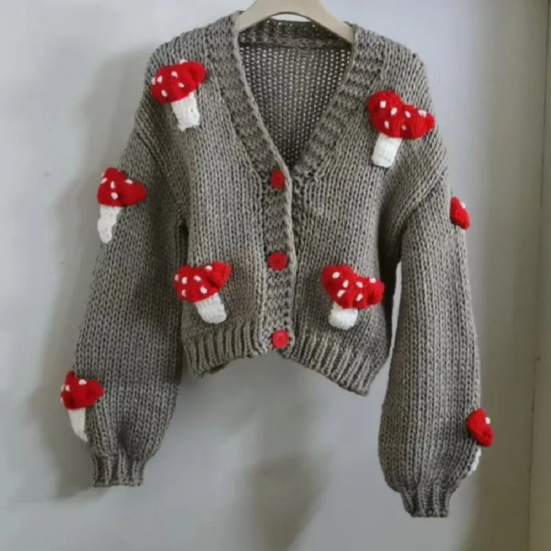 Women’s Mushroom Crochet Short Cardigan made by Zulily