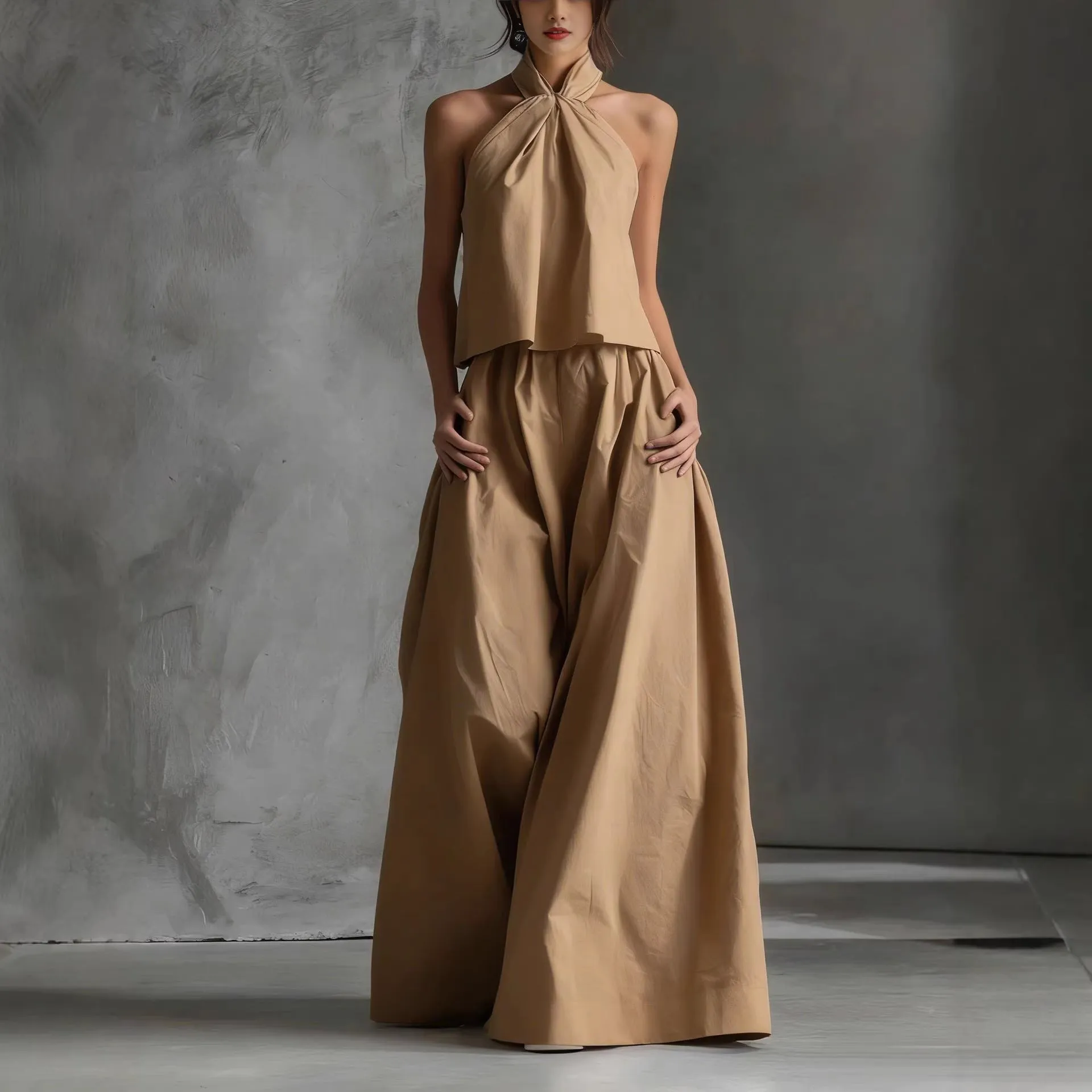 Loose-Fitting Sleeveless Top and Wide-Leg Pants Two-Piece Set. sold by Zulily product image thumbnail 3