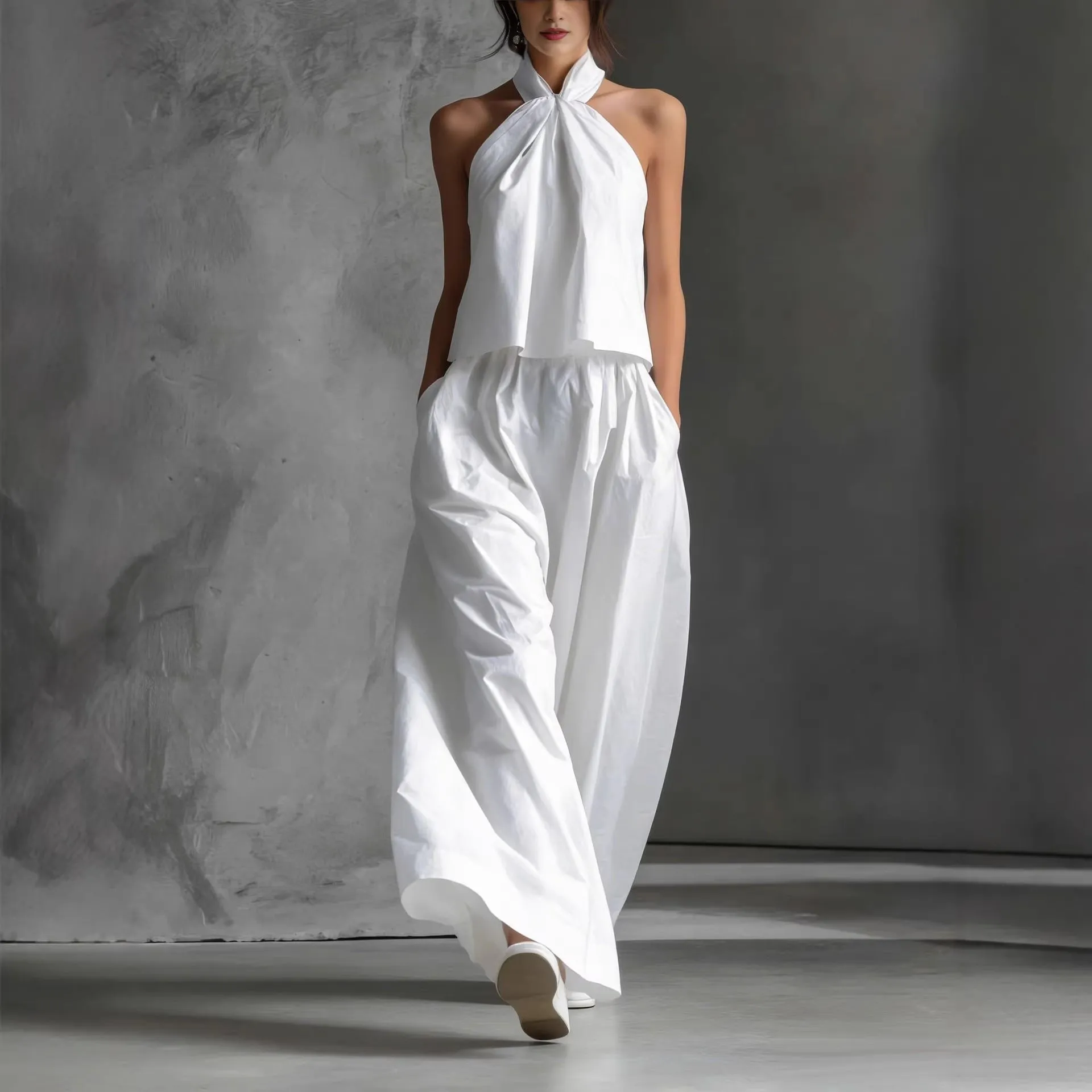 Loose-Fitting Sleeveless Top and Wide-Leg Pants Two-Piece Set. sold by Zulily product image thumbnail 2