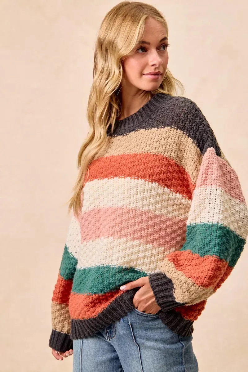 BiBi Stripes Color Block Chunky Sweater sold by Zulily product image thumbnail 4