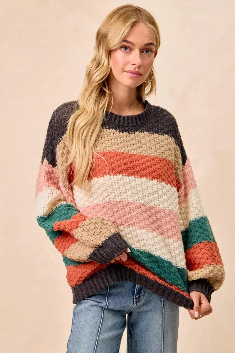 BiBi Stripes Color Block Chunky Sweater sold by Zulily product image thumbnail 5