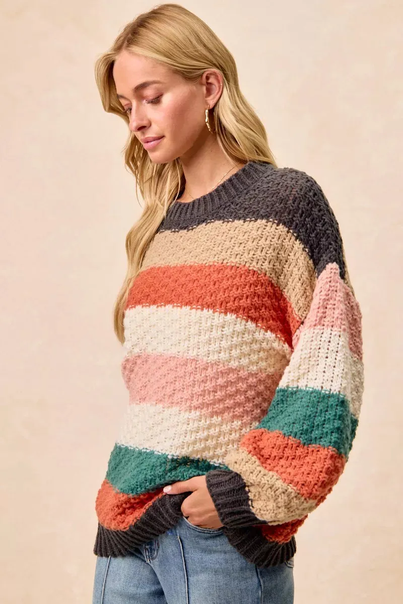 BiBi Stripes Color Block Chunky Sweater sold by Zulily product image thumbnail 3