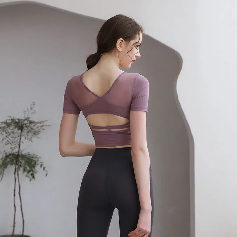 Tight Fit Yoga Top With Chest Pad Beauty Back Breathable sold by Zulily product image thumbnail 2