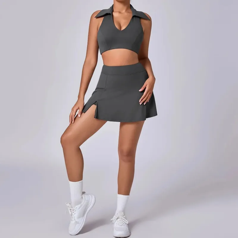 Seamless Tennis Skirt Set – Quick-Dry Workout Outfit made by Zulily