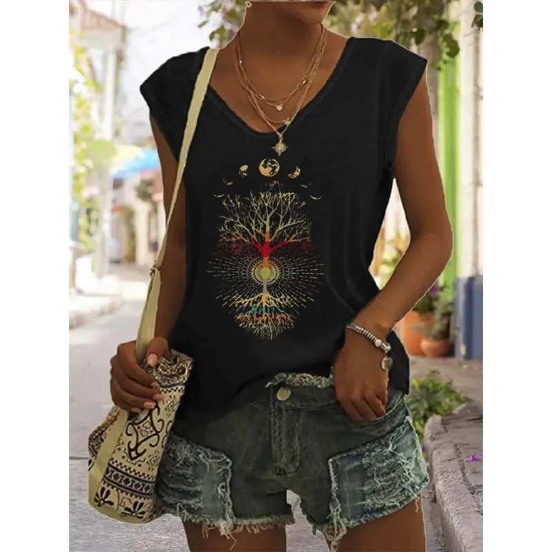 Women's Bohemian Moon And Tree Graphic Tee made by Zulily