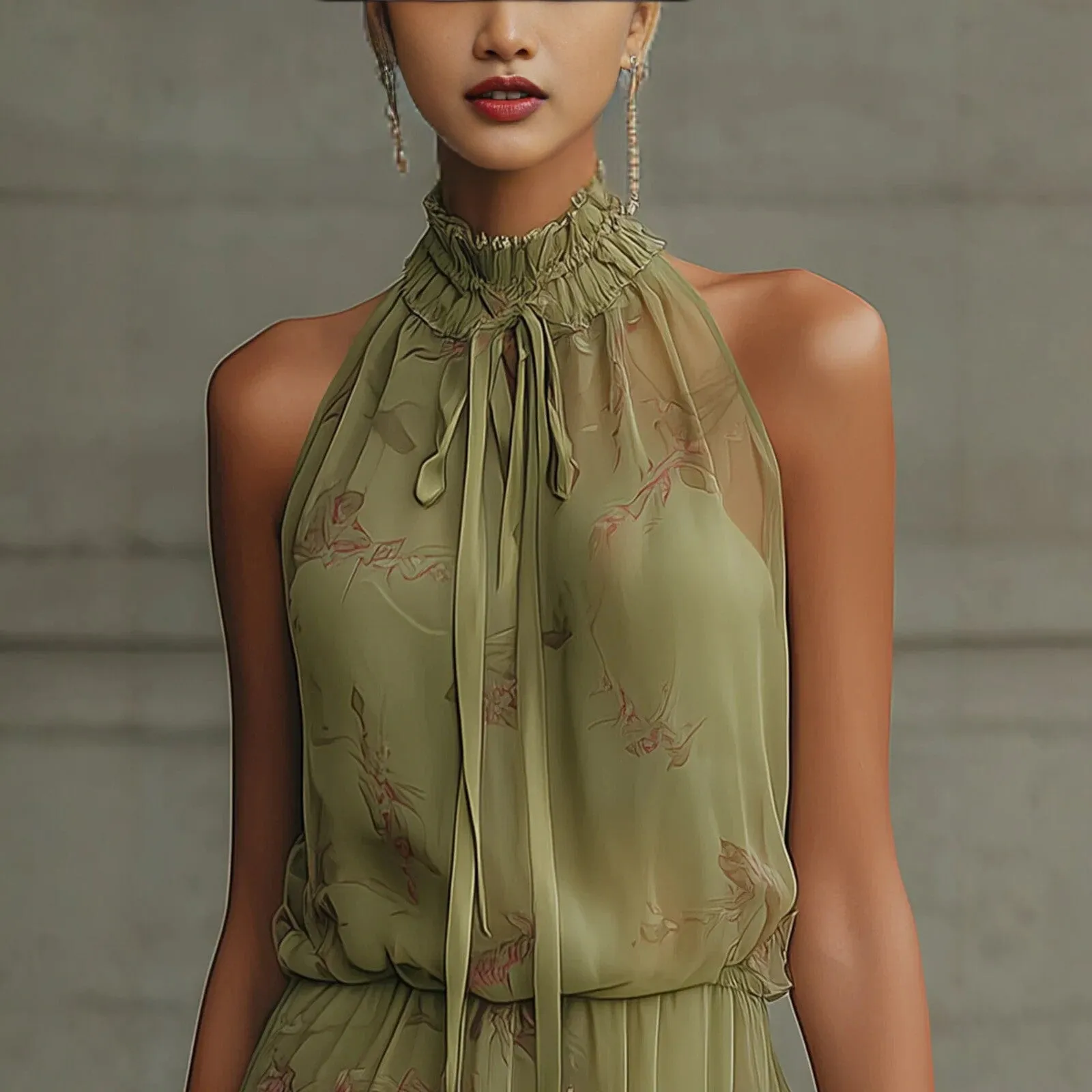 V-Neck Waist Trimming Ruffles Elegant Dress sold by Zulily product image thumbnail 4