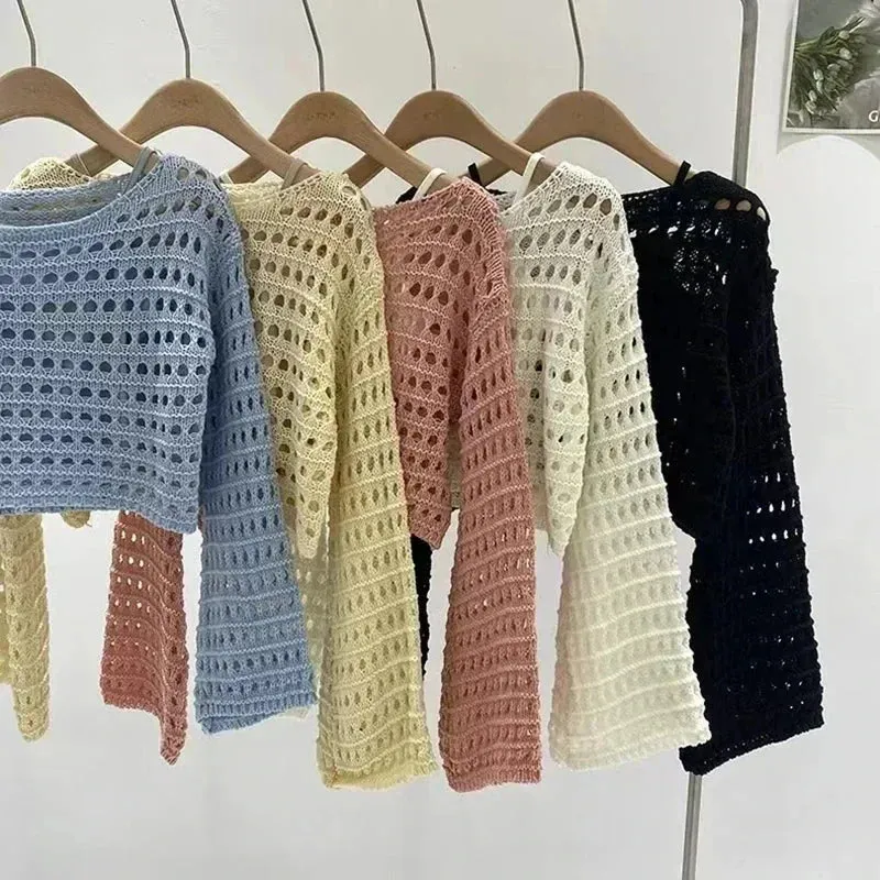 Women’s crochet knit beach cover up made by Zulily