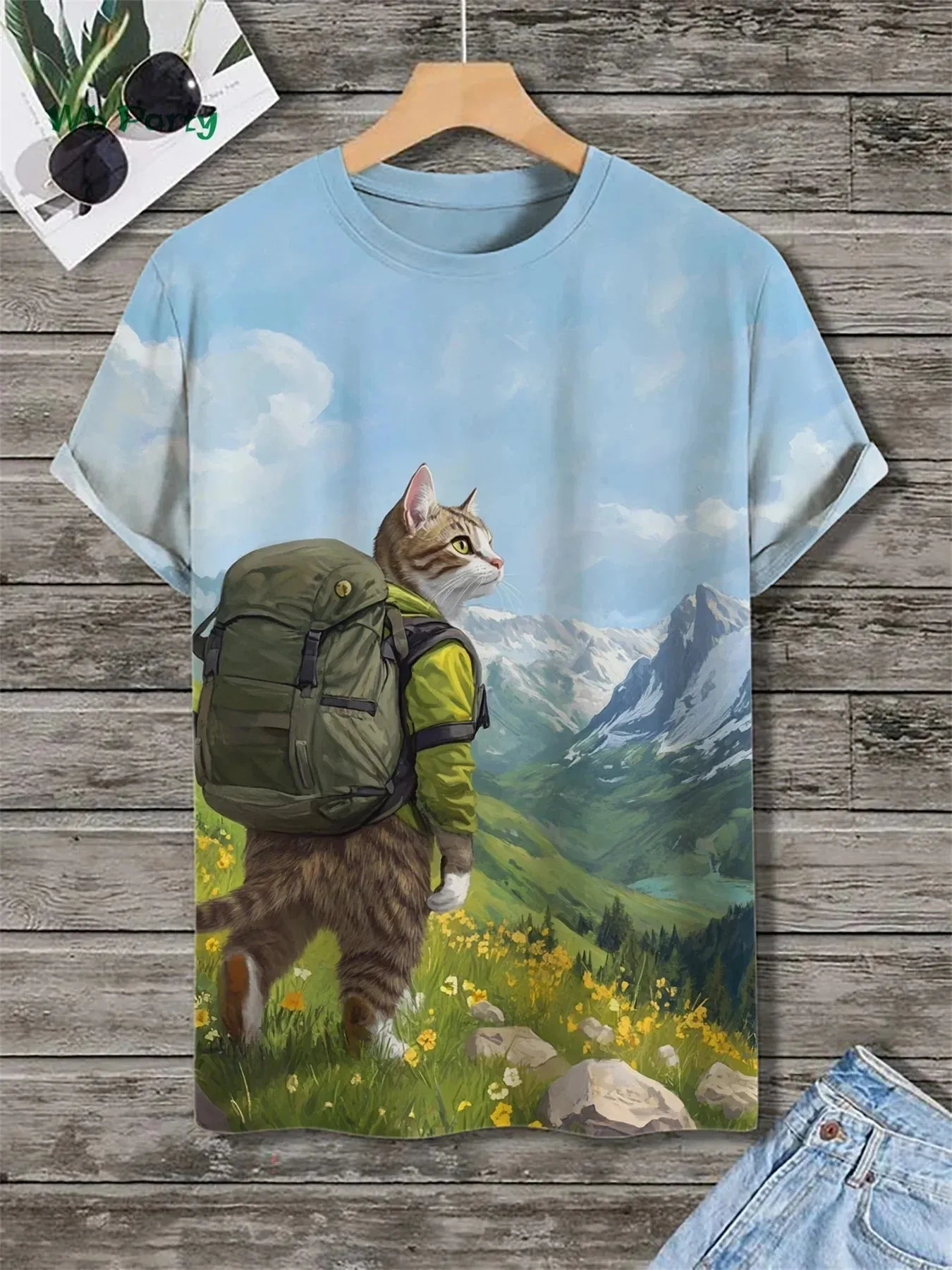 π± 3D Travel Cat Print T-Shirt β Playful Summer Streetwear sold by Zulily product image thumbnail 4