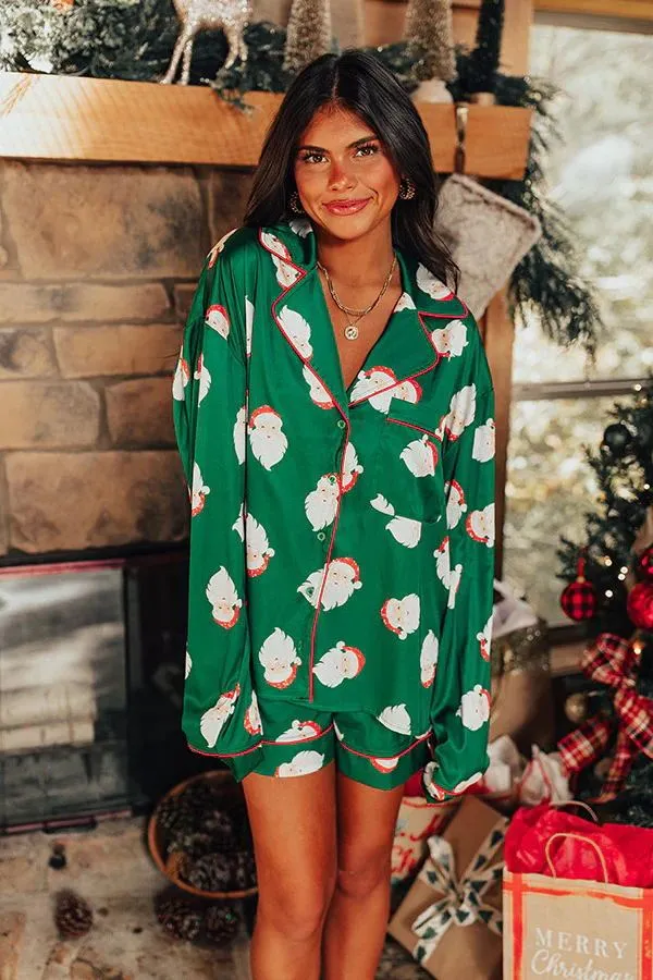 Women’s Satin Santa Claus Pajama Set | Christmas Print Two-Piece Loungewear sold by Zulily product image thumbnail 3
