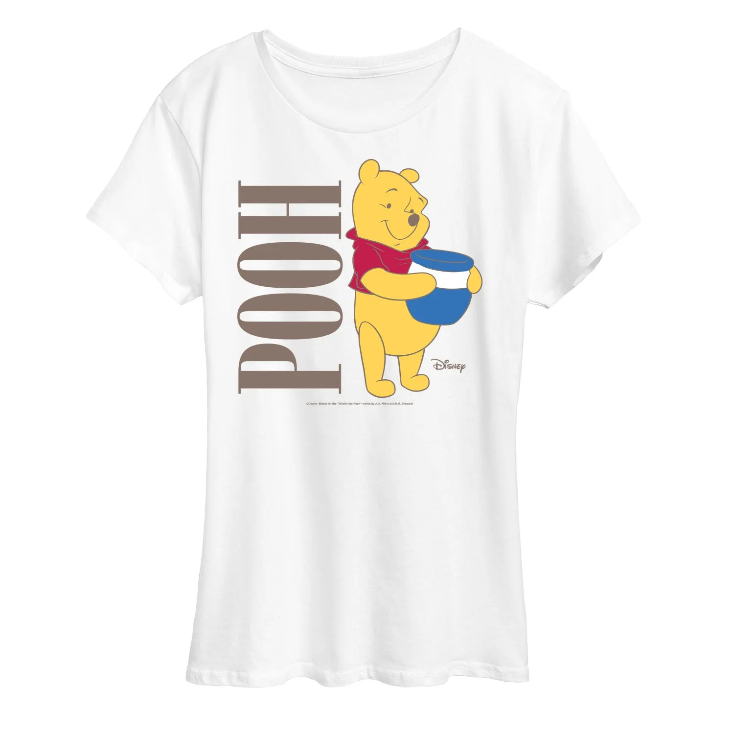 Winnie the Pooh - Pooh With Honey Jar - Women's Short Sleeve Graphic T-Shirt sold by Zulily