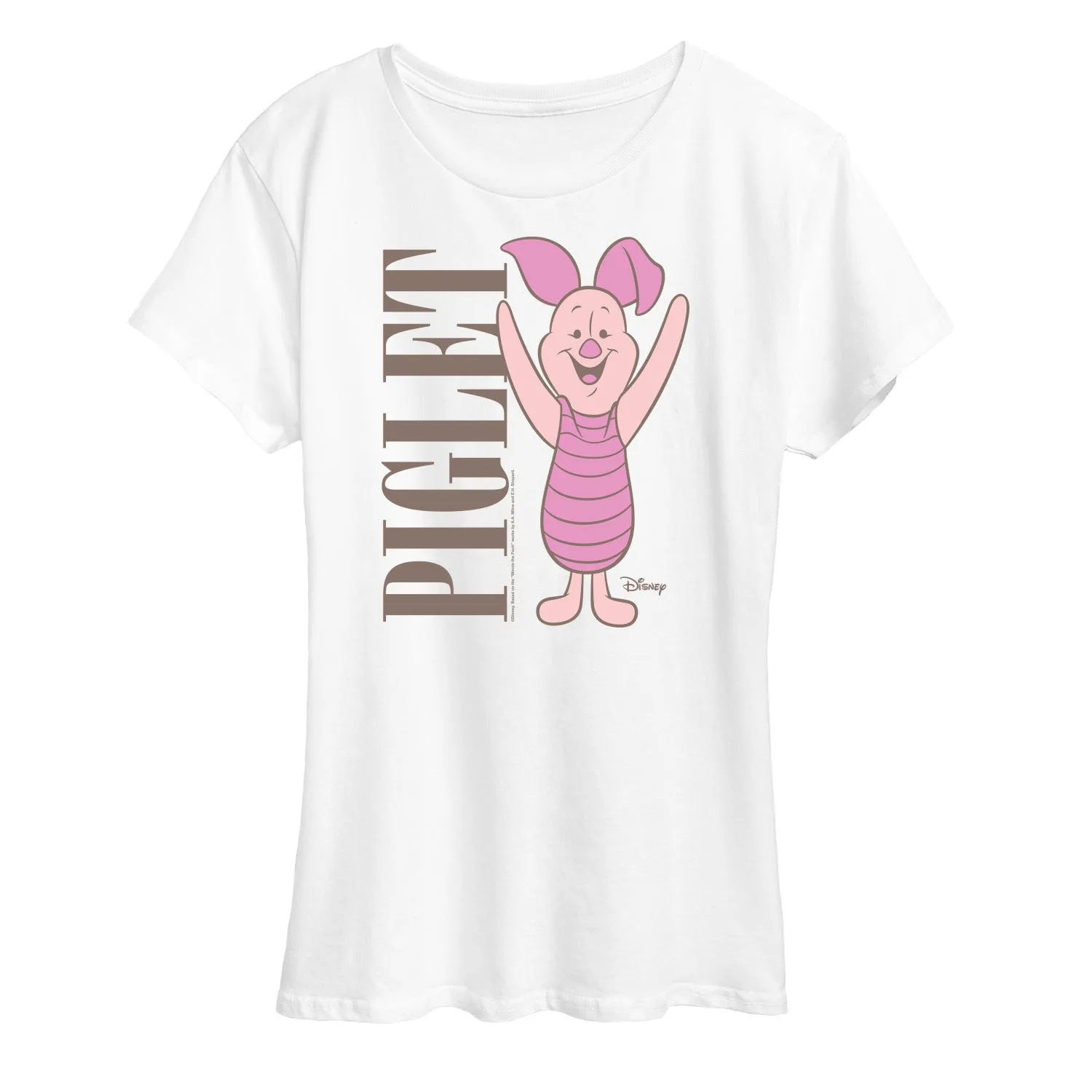 Winnie the Pooh - Happy Piglet - Women's Short Sleeve Graphic T-Shirt sold by Zulily