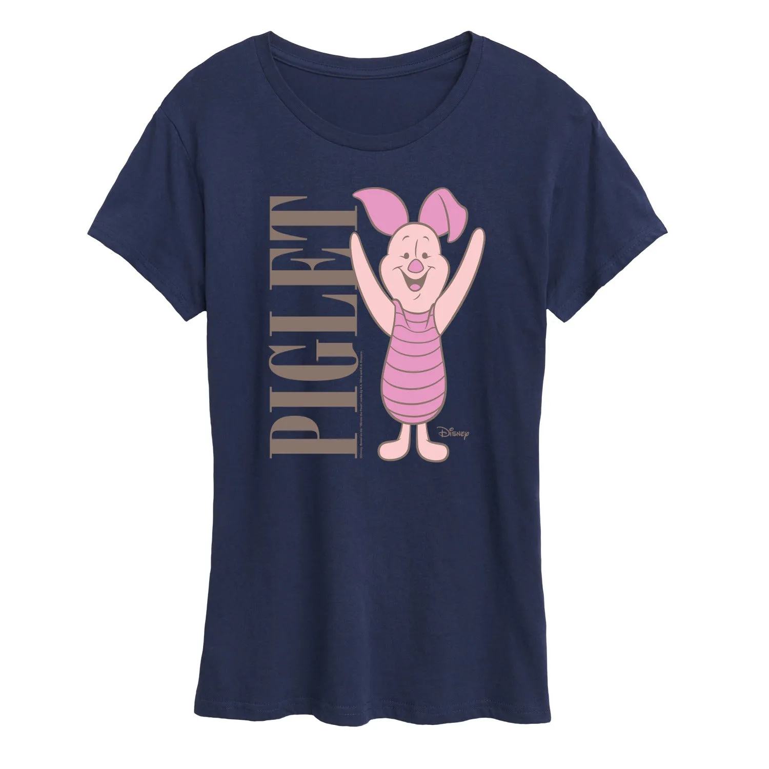 Winnie the Pooh - Happy Piglet - Women's Short Sleeve Graphic T-Shirt sold by Zulily product image thumbnail 5